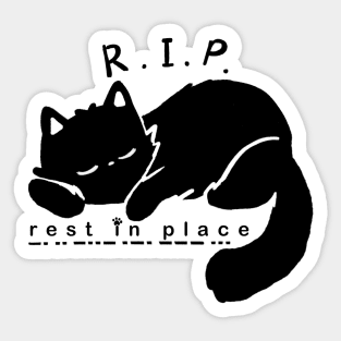 Rest-In-Place (R.I.P)  Black Cat | GothicCat Sticker